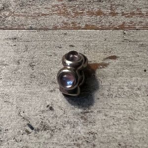 Pandora Sterling Silver Purple Stones Charm